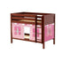 Maxtrix Twin Low Bunk Bed with Straight Ladder + Curtain