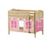 Maxtrix Twin Low Bunk Bed with Straight Ladder + Curtain