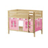 Maxtrix Twin Low Bunk Bed with Straight Ladder + Curtain