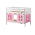 Maxtrix Twin Low Bunk Bed with Straight Ladder + Curtain