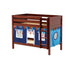 Maxtrix Twin Low Bunk Bed with Straight Ladder + Curtain