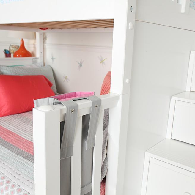 Maxtrix Medium Twin XL over Full XL Bunk Bed with Stairs + Slide