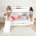 Maxtrix Medium Twin XL over Full XL Bunk Bed with Stairs + Slide
