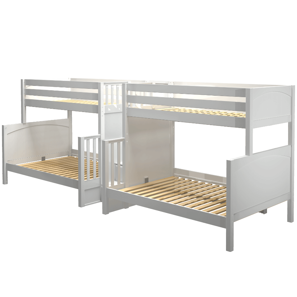 Maxtrix Twin over Full Quadruple Bunk Bed with Stairs