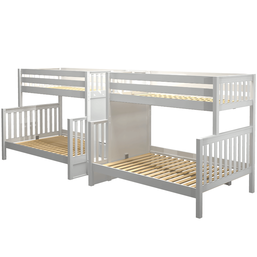 Maxtrix Twin over Full Quadruple Bunk Bed with Stairs