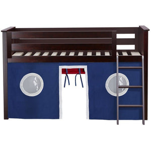 Jackpot Deluxe Twin Play Loft with Red/Blue/White Curtain