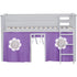 Jackpot Deluxe Twin Play Loft with Purple/White Curtain