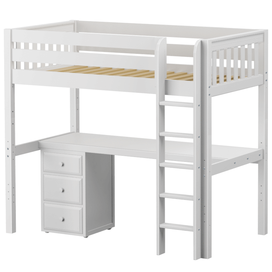 Maxtrix Twin XL High Loft Bed with Straight Ladder + Desk