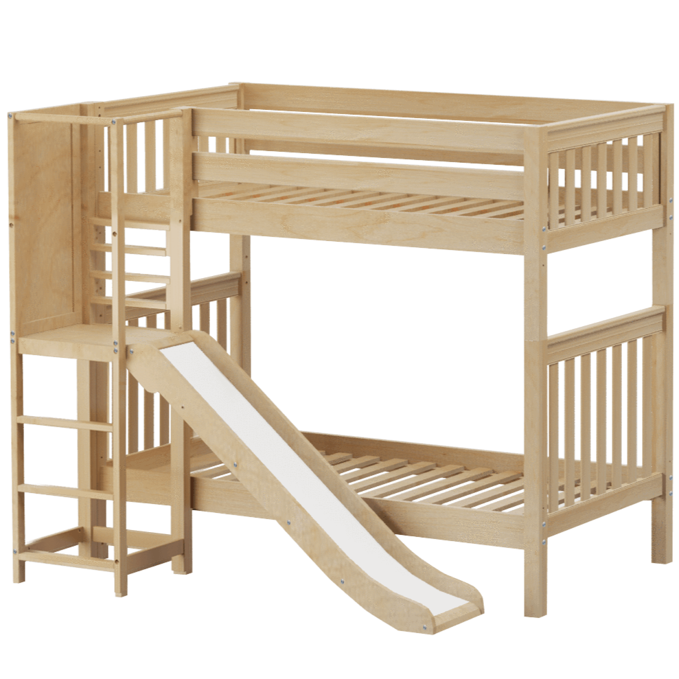 Maxtrix Twin High Bunk Bed with Slide Platform