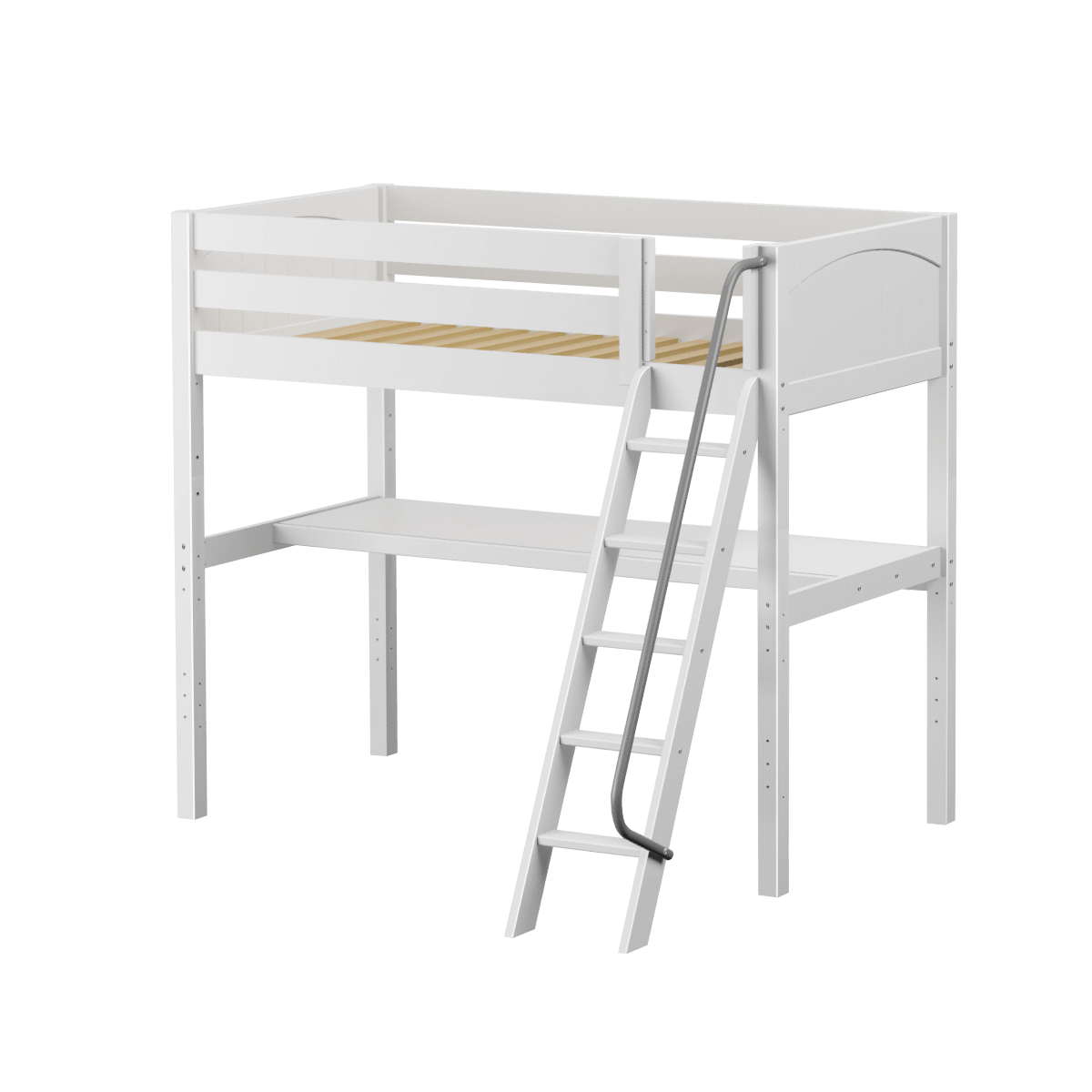 Maxtrix Twin High Loft Bed with Angled Ladder + Desk