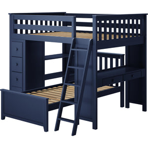 Jackpot Deluxe Full over Twin L-Shape Bunk with Desk + Storage