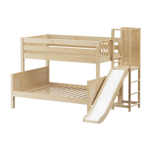 Maxtrix Low Twin over Full Bunk Bed with Slide Platform