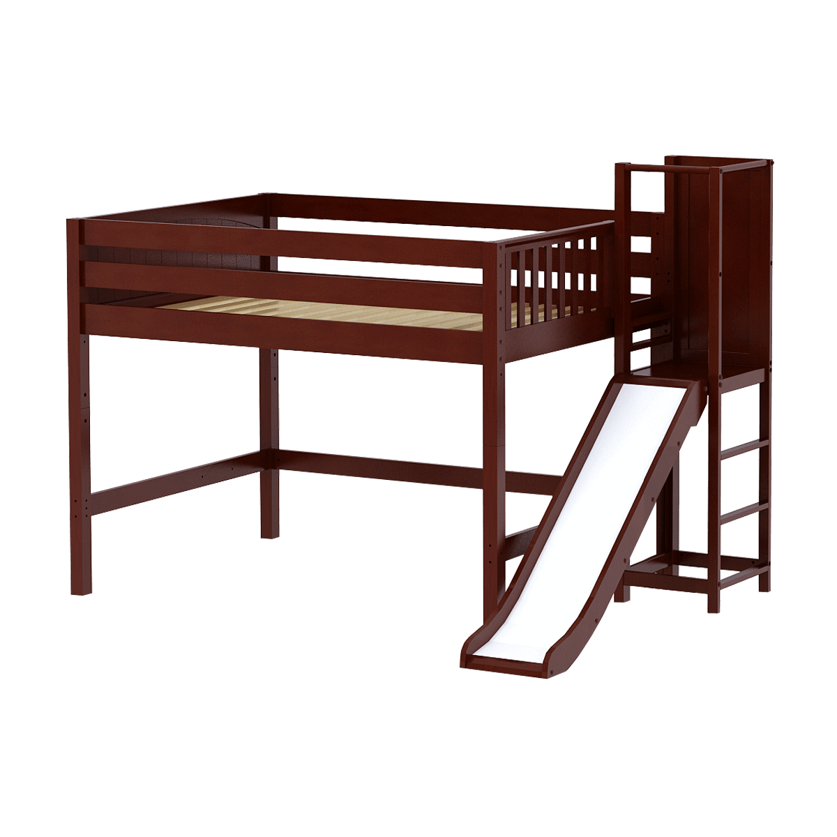 Maxtrix Full Mid Loft Bed with Slide Platform