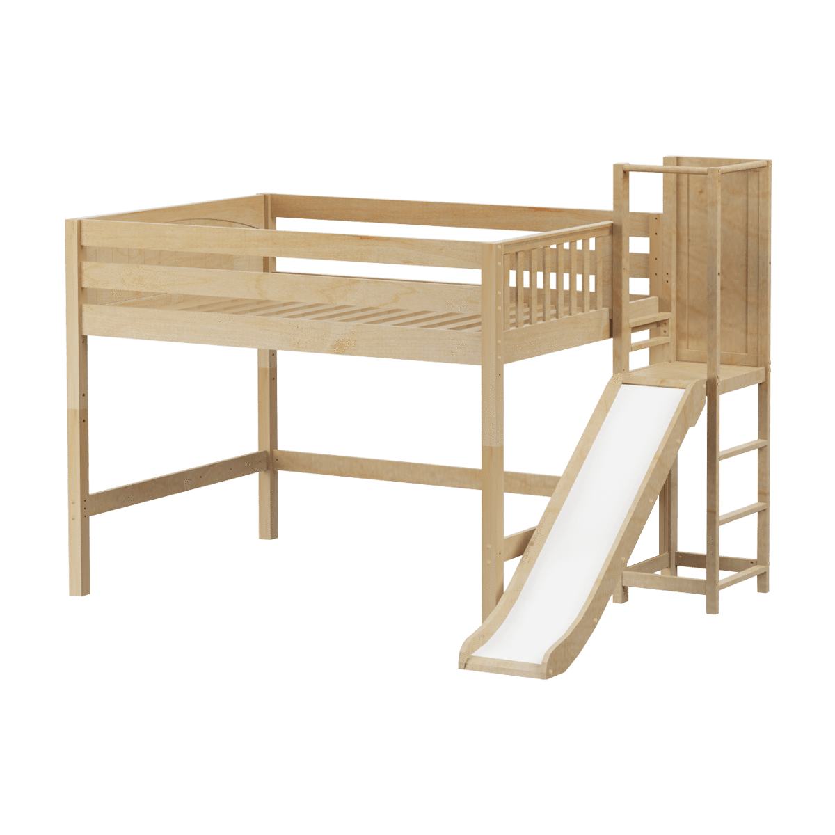 Maxtrix Full Mid Loft Bed with Slide Platform