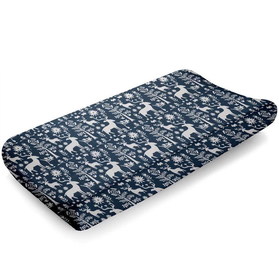 Liz & Roo Woodland Forest (Navy) Contoured Changing Pad Cover