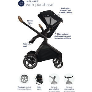 Nuna Demi Grow Stroller with Aire Protect Canopy