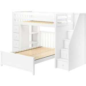 Jackpot Deluxe Staircase Loft Bed Storage + Full Bed
