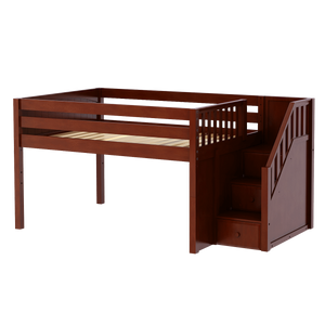 Maxtrix Full Low Loft Bed with Stairs