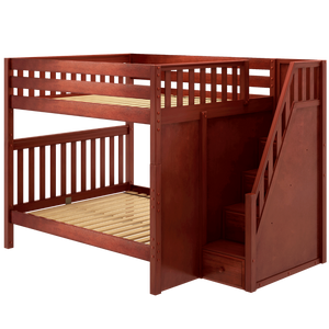 Maxtrix Queen High Bunk Bed with Stairs