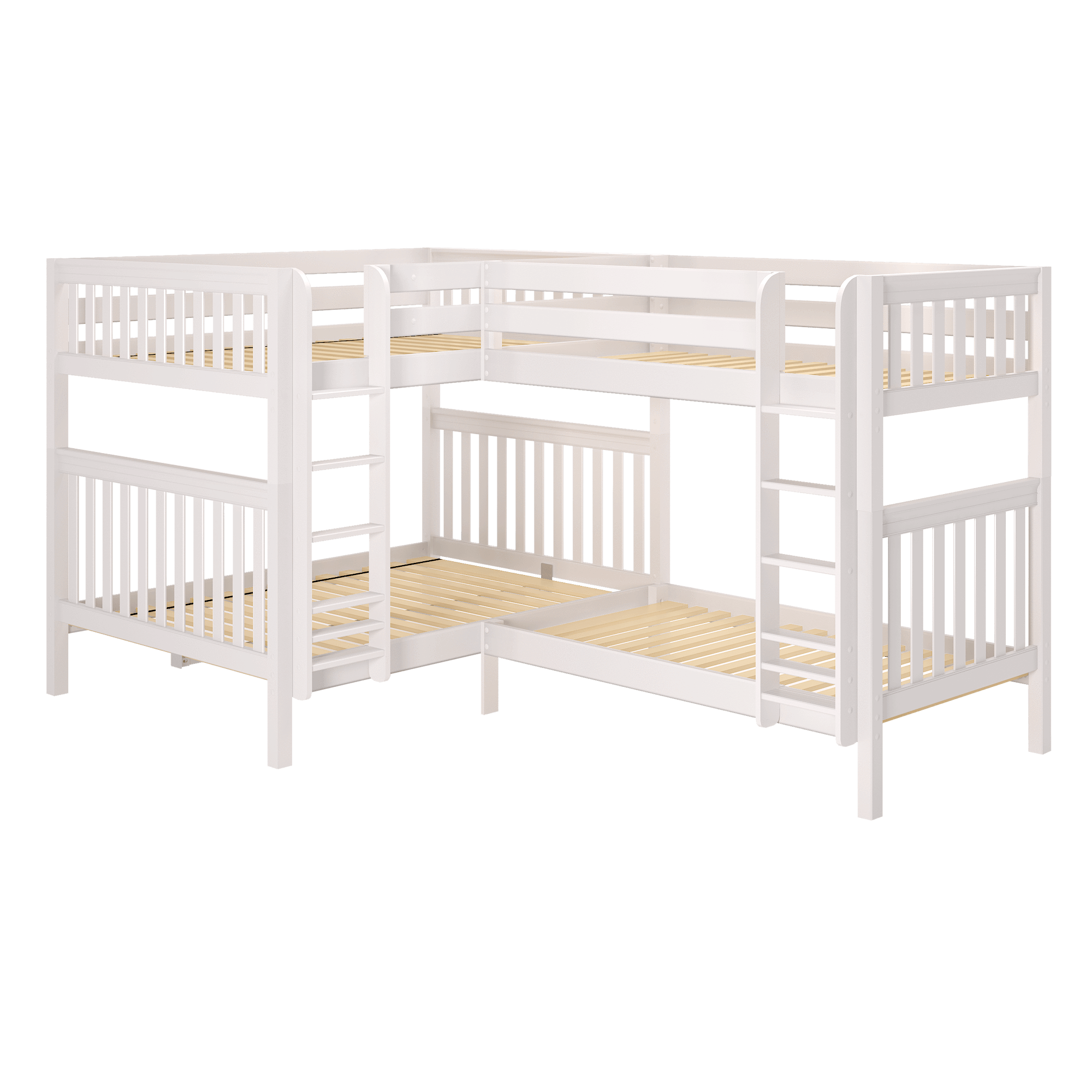 Maxtrix High Corner Bunk Bed - Queen over Queen + Twin XL over Twin XL