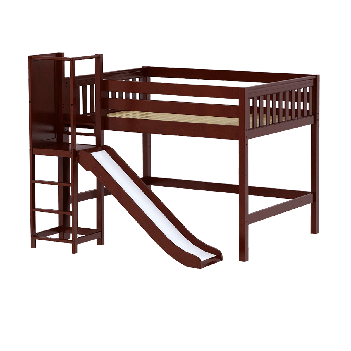 Maxtrix Full Mid Loft Bed with Slide Platform