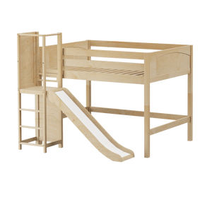 Maxtrix Full Mid Loft Bed with Slide Platform