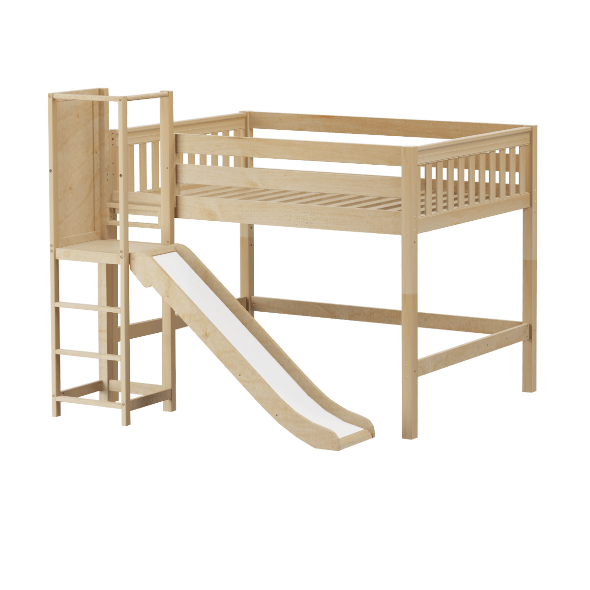 Maxtrix Full Mid Loft Bed with Slide Platform