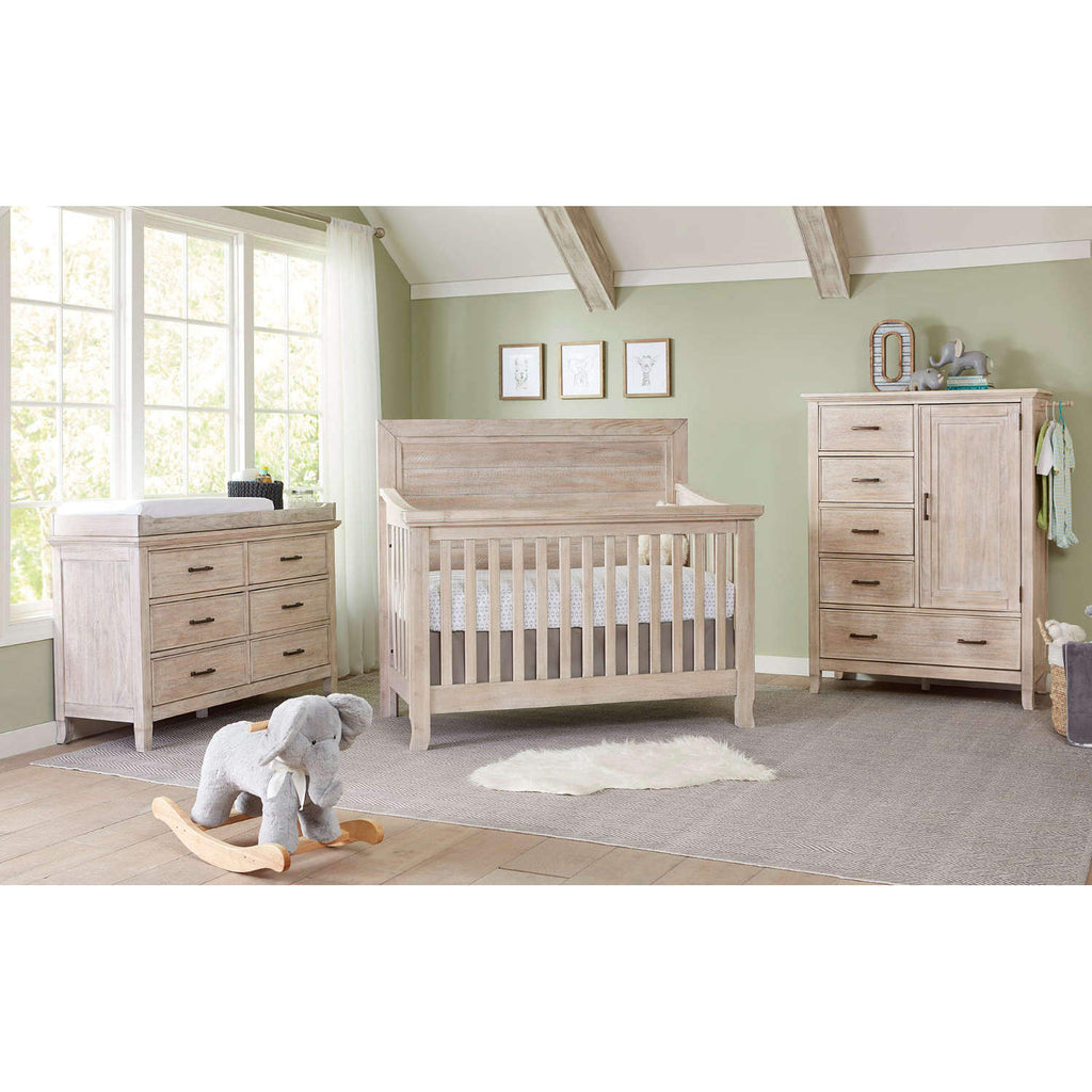 Stella Baby Remi Flat-Top Convertible Crib + Double Dresser + 5-Drawer Chest Set