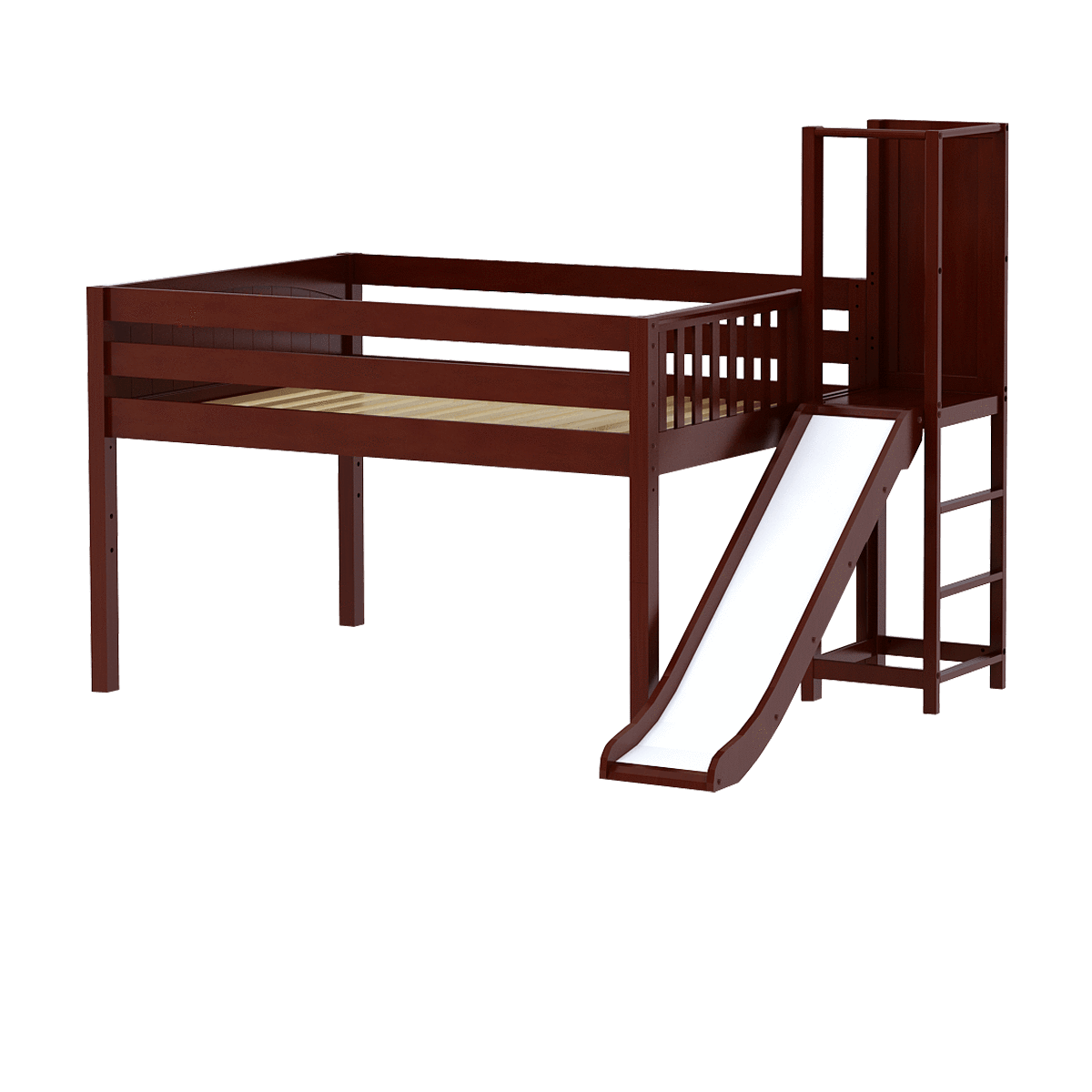 Maxtrix Full Low Loft Bed with Slide Platform
