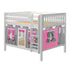 Maxtrix Full Low Bunk Bed with Straight Ladder + Curtain