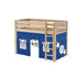 Maxtrix Twin Mid Loft Bed with Straight Ladder + Curtain