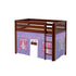 Maxtrix Twin Mid Loft Bed with Straight Ladder + Curtain