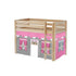 Maxtrix Twin Mid Loft Bed with Straight Ladder + Curtain