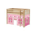 Maxtrix Twin Mid Loft Bed with Straight Ladder + Curtain