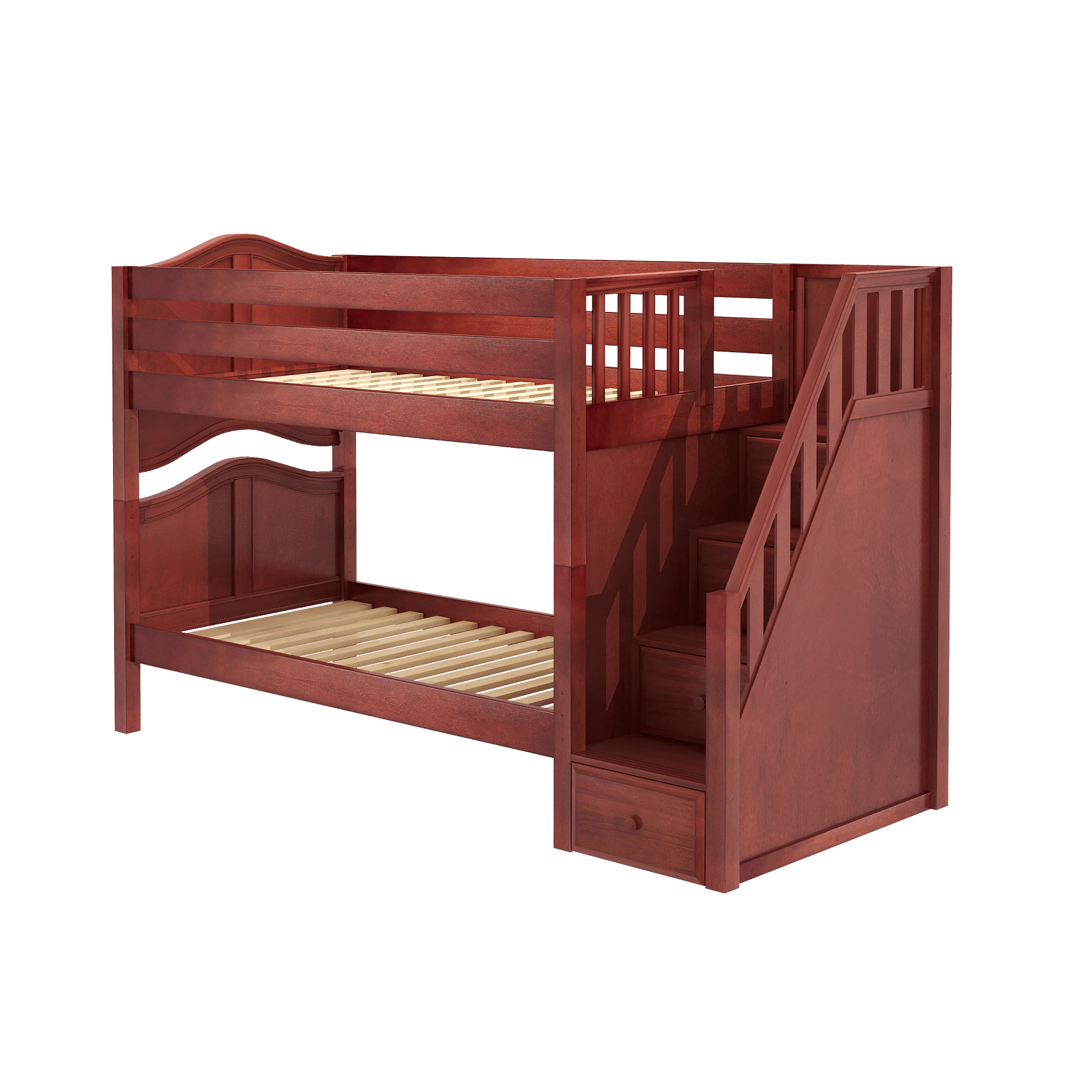 Maxtrix Twin Low Bunk Bed with Stairs