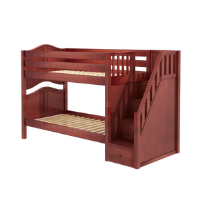 Maxtrix Twin Low Bunk Bed with Stairs