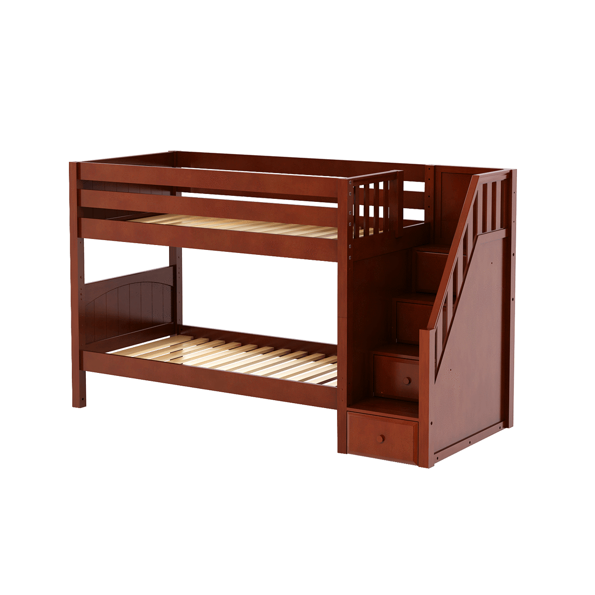 Maxtrix Twin Low Bunk Bed with Stairs