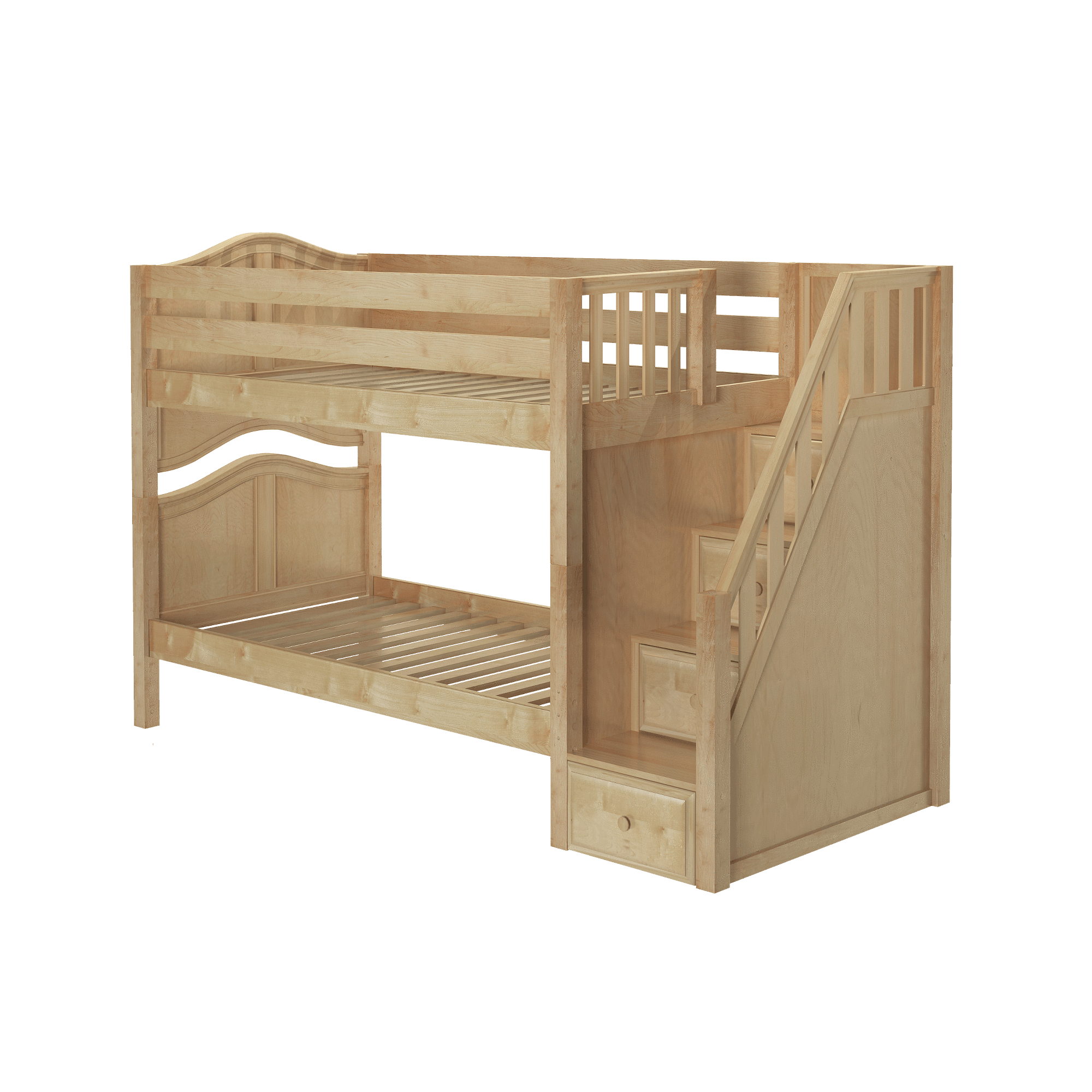 Maxtrix Twin Low Bunk Bed with Stairs