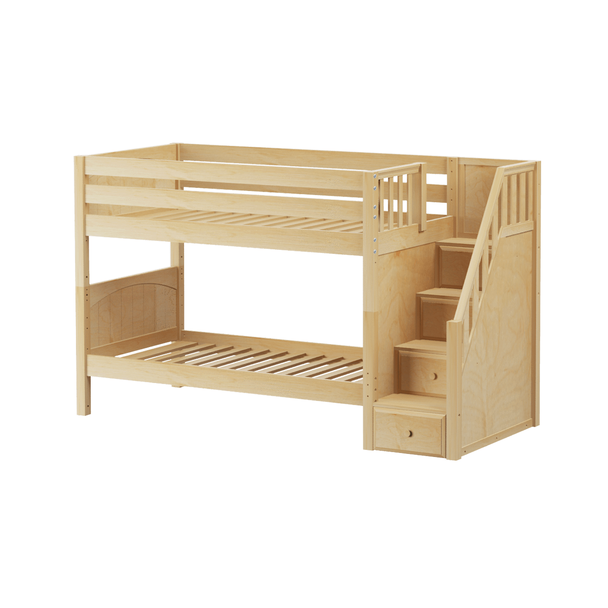 Maxtrix Twin Low Bunk Bed with Stairs