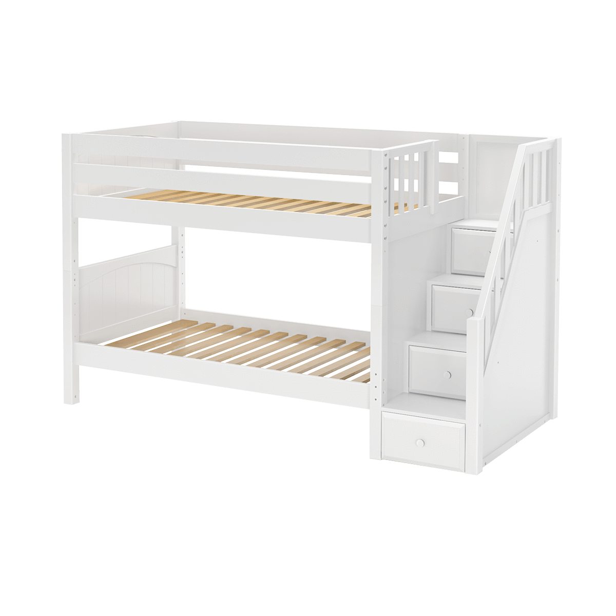 Maxtrix Twin Low Bunk Bed with Stairs