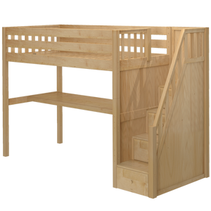 Maxtrix Twin XL High Loft Bed with Stairs + Desk