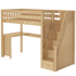 Maxtrix Twin High Loft Bed with Stairs + Corner Desk