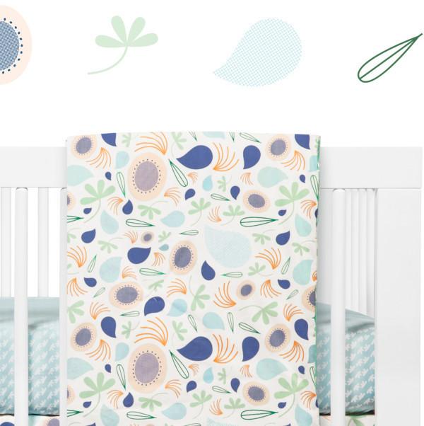 Babyletto Fleeting Flora 2-in-1 Play and Toddler Blanket