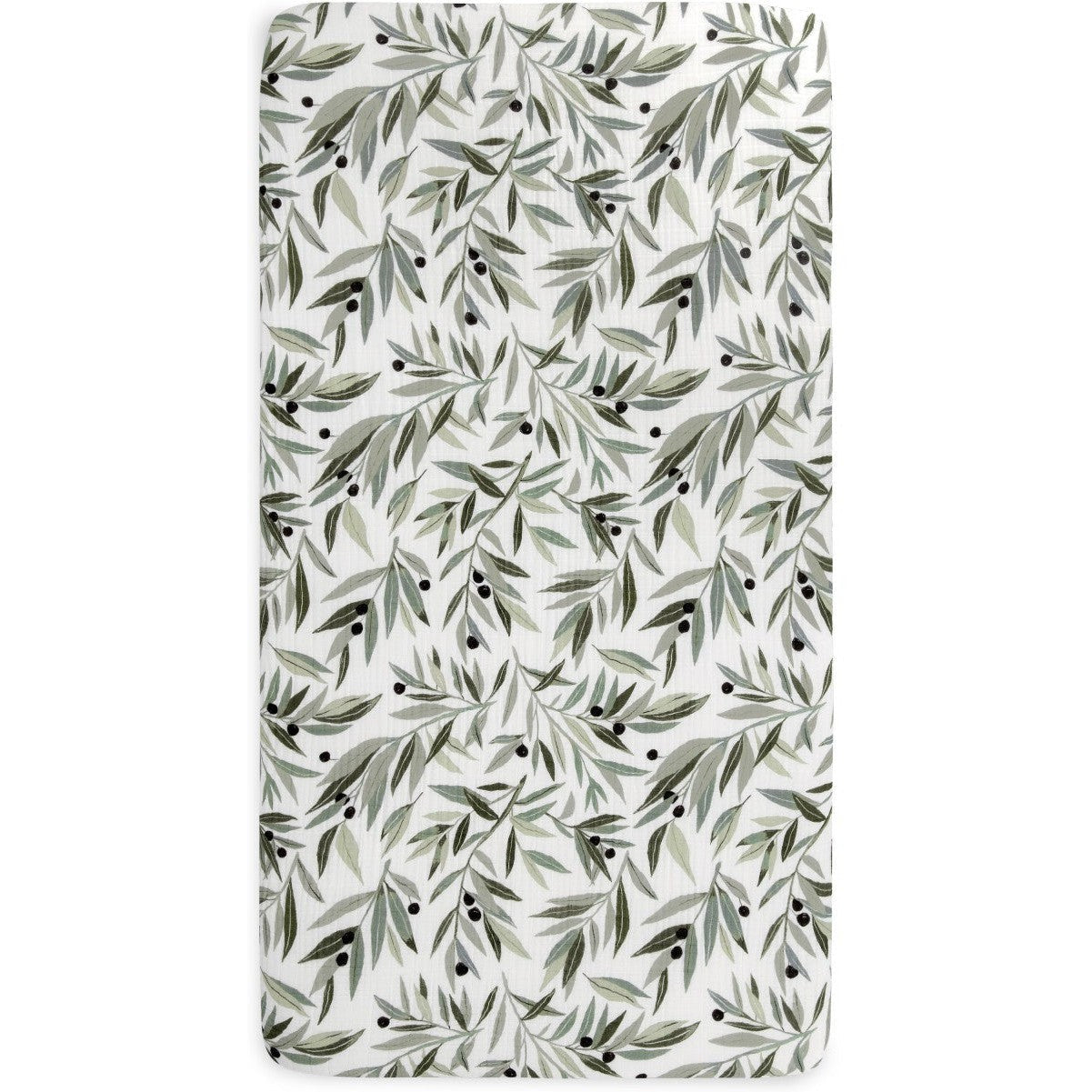 Babyletto Olive Branches Muslin Crib Sheet in GOTS Certified Organic Cotton