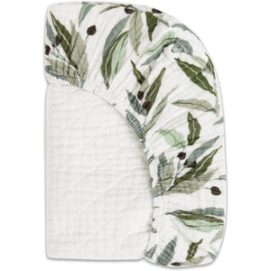 Babyletto Olive Branches Quilted Muslin Changing Pad Cover in GOTS Certified Organic Cotton