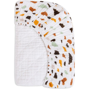 Babyletto Terrazzo Quilted Muslin Changing Pad Cover in GOTS Certified Organic Cotton