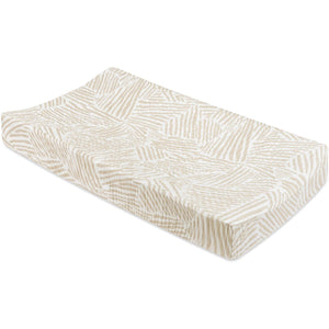 Babyletto Oat Stripe Quilted Muslin Changing Pad Cover in GOTS Certified Organic Cotton