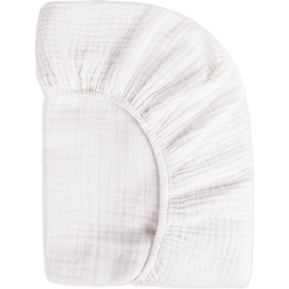 Babyletto Plain White Muslin Mini Crib Sheet in GOTS Certified Organic Cotton