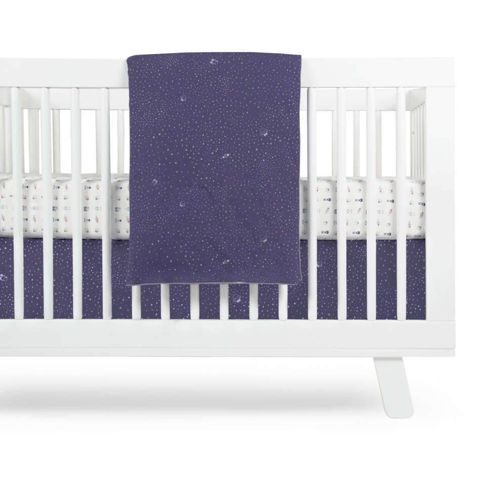 Babyletto Galaxy 5 Piece Set Sheet Skirt Play Blanket Pad Cover