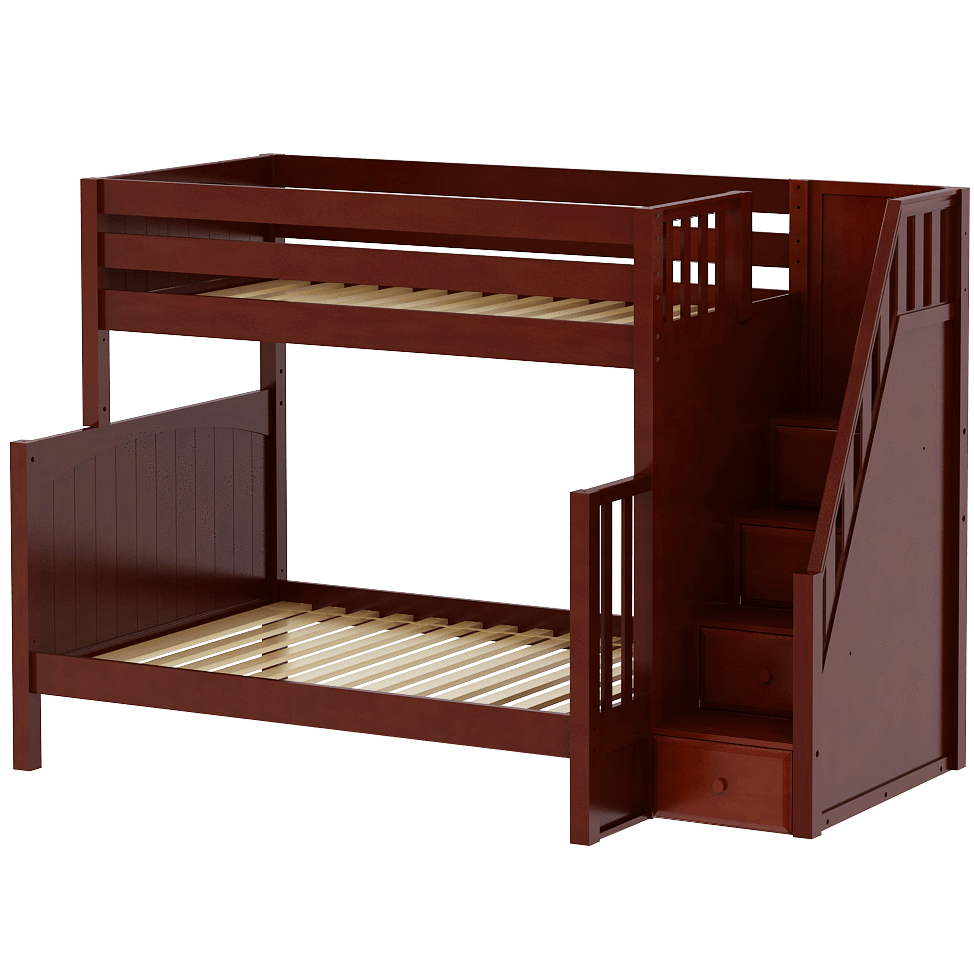 Maxtrix High Twin over Full Bunk Bed with Stairs